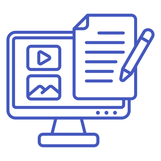 Social media writing on a computer icon