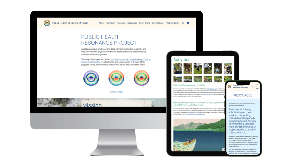 Dr. Tetine Sentell Public Health Resonance Project Website on Desktop, Tablet, and mobile screens